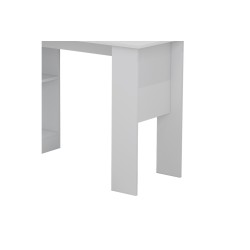 Mesa de Oficina con Librería-Escritorio en Melamina Color Blanco, 120x50x150cm - Diseño Versátil y Funcional