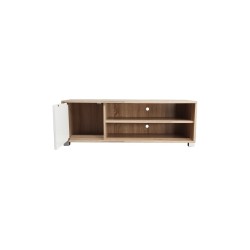 Mueble de TV en Melamina Cambria-Blanco 120x40x41cm - Diseño Elegante con Puerta y Estantes