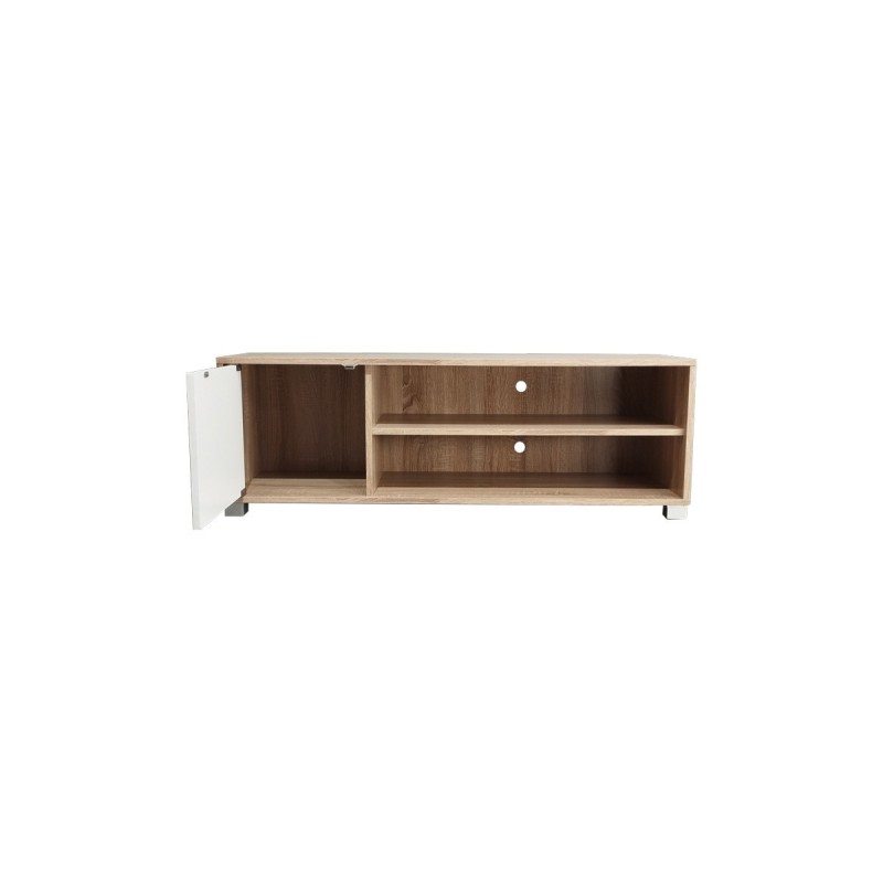 Mueble de TV en Melamina Cambria-Blanco 120x40x41cm - Diseño Elegante con Puerta y Estantes