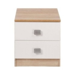 Conjunto dormitorio de Cabecero + 2 mesitas de noche color cambrian y blanco.