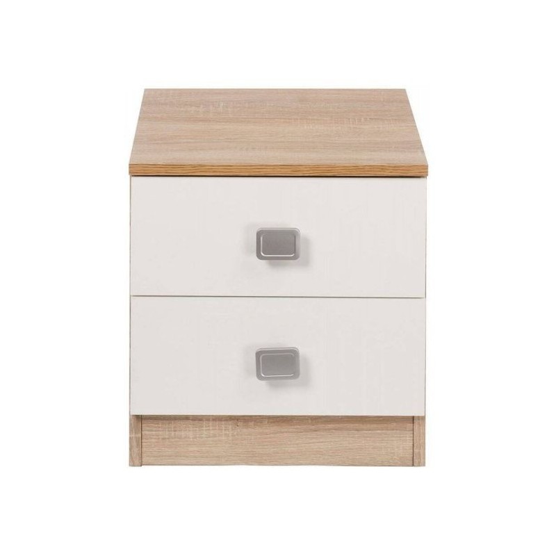 Conjunto dormitorio de Cabecero + 2 mesitas de noche color cambrian y blanco.