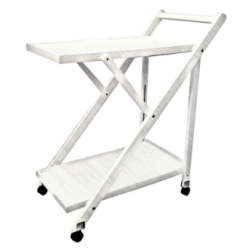 (SALDO) Camarera de servicio plegable Tavira 65x40x85cm color blanco